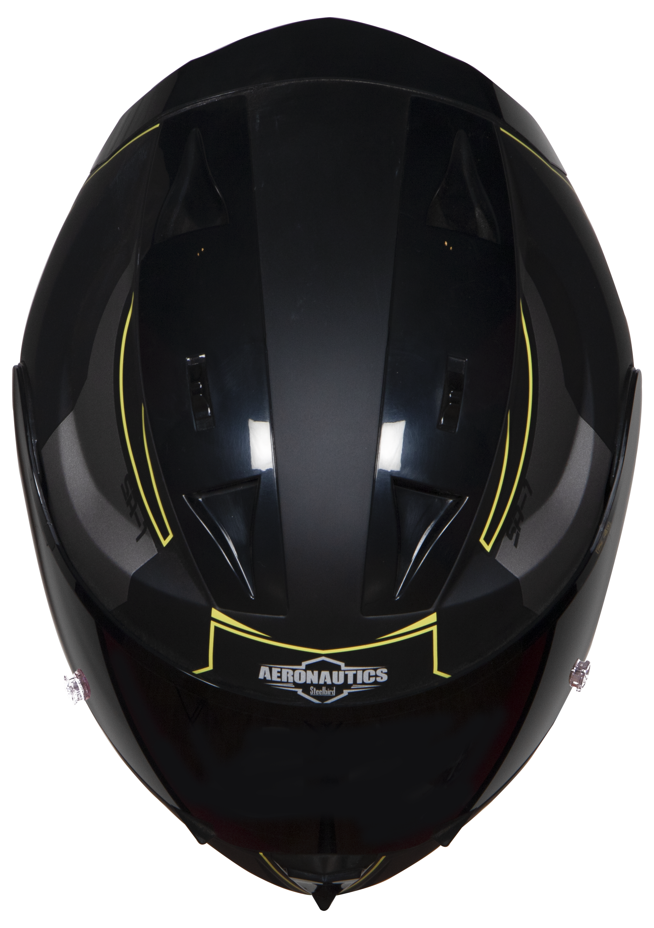 SA-1 RTW Mat Black/Yellow With Anti-Fog Shield Silver Chrome Visor(Fitted With Clear Visor Extra Silver Chrome Anti-Fog Shield Visor Free)